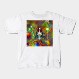 cosmic creature in an extraterrestrial forest Kids T-Shirt